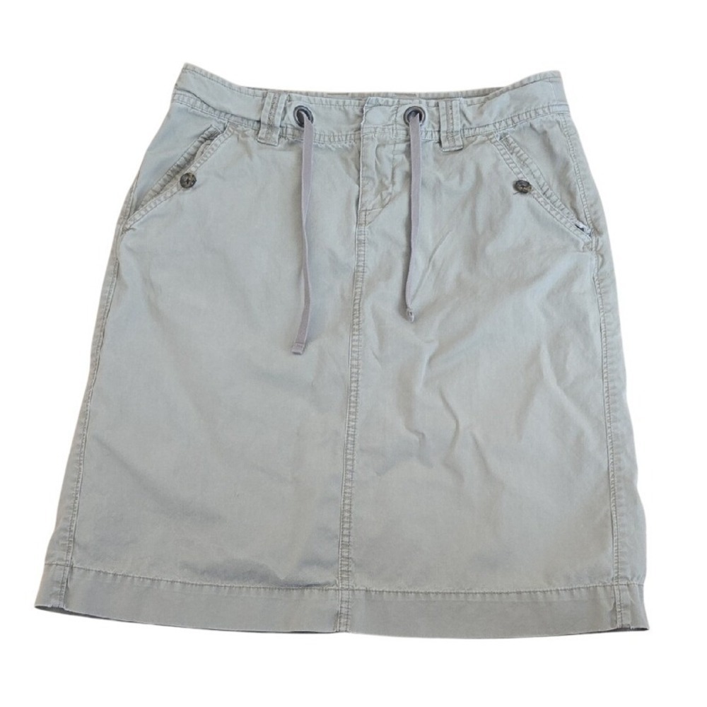 Y2K Banana Republic Casual Khaki Midi Skirt Grunge‎ Normcore Drawstring Size 4